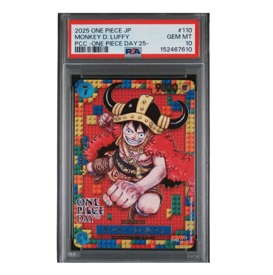 Carte One Piece Monkey D. Luffy (P-110) – One Piece Day 2025 – PSA 10 Édition Japonaise